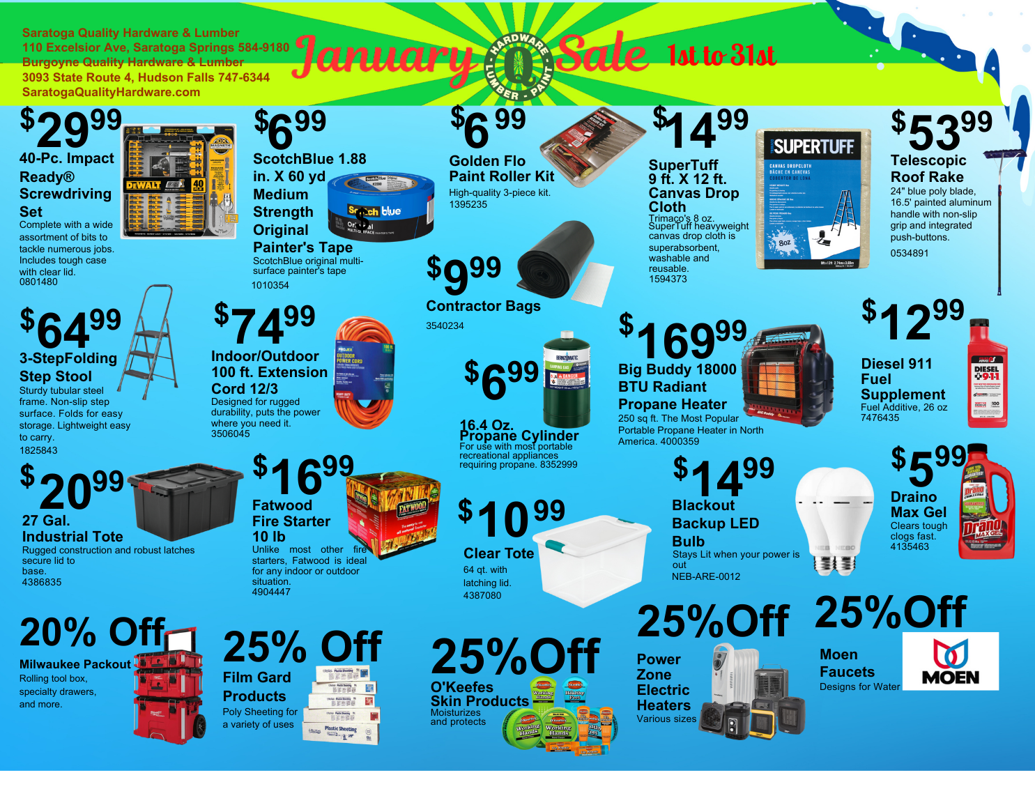 items on sale in january